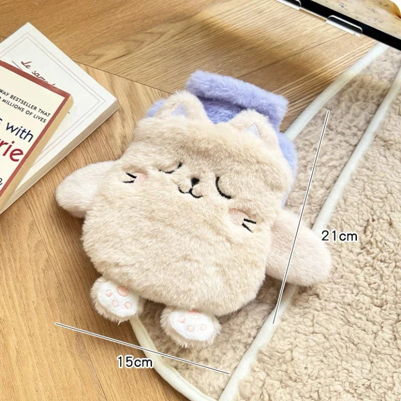 Bolsa de agua caliente con funda de peluche