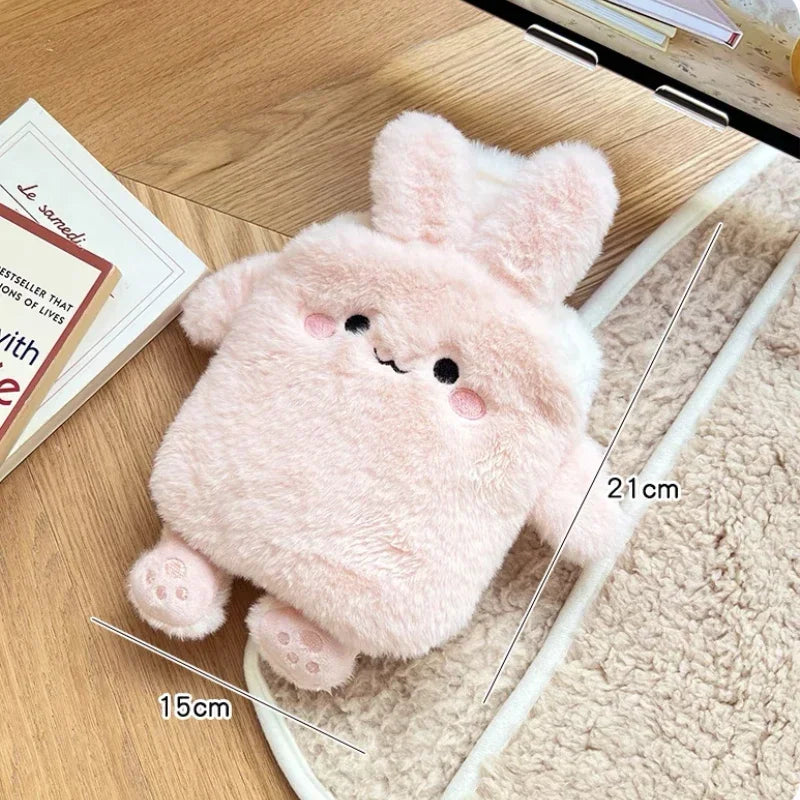 Cojín térmico de peluche con bolsa de agua caliente reutilizable
