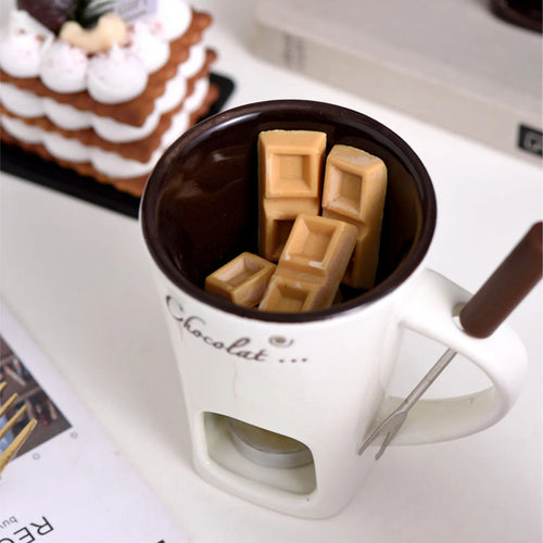 Taza de fondue de chocolate para compartir en pareja