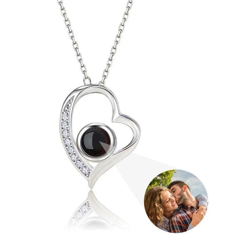 Collar personalizado con foto en forma de corazón