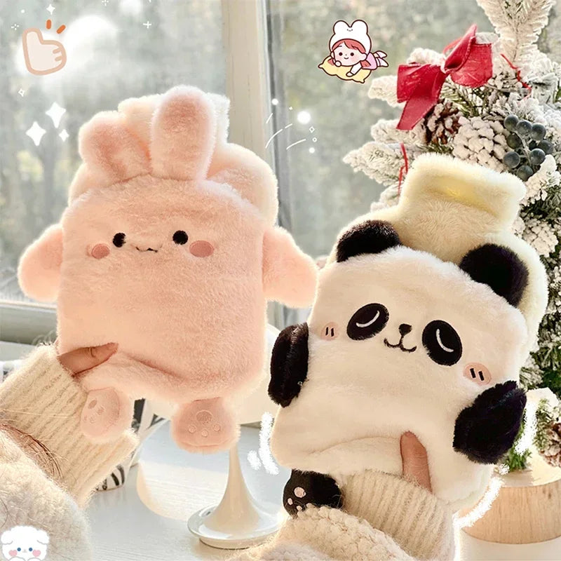 Bolsa de agua caliente con funda de peluche