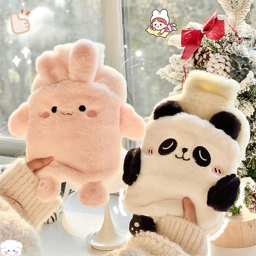 Bolsa de agua caliente con funda de peluche