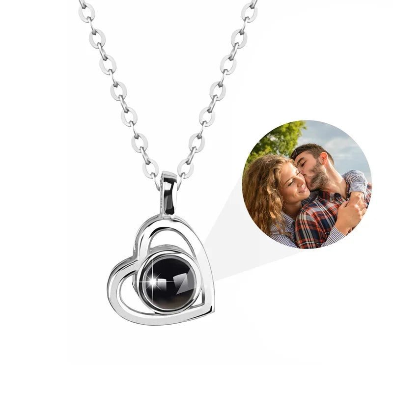 Collar personalizado con foto en forma de corazón